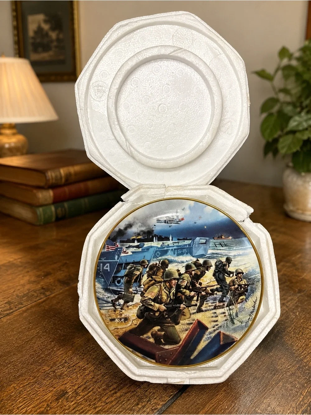Franklin Mint Storming the Beaches of Normandy WWII Collector Plate Limited Ed